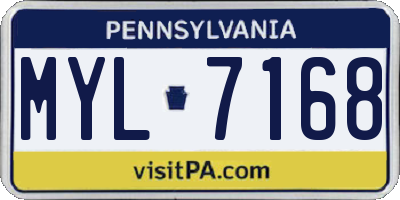 PA license plate MYL7168