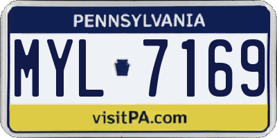 PA license plate MYL7169