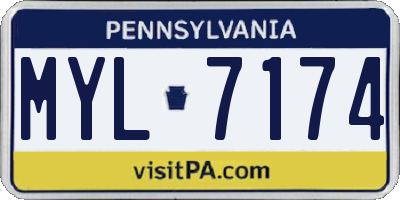PA license plate MYL7174