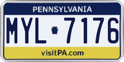 PA license plate MYL7176