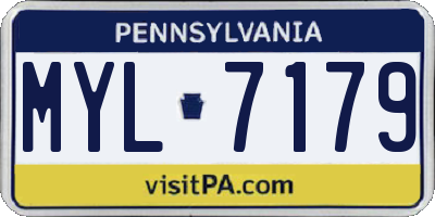 PA license plate MYL7179
