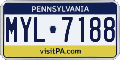 PA license plate MYL7188