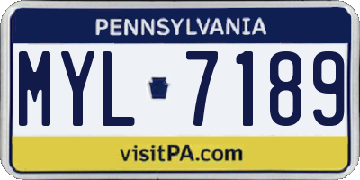 PA license plate MYL7189