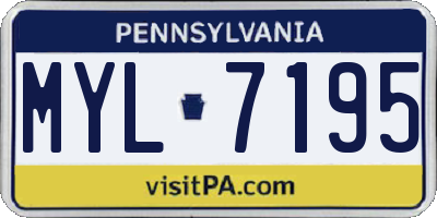 PA license plate MYL7195