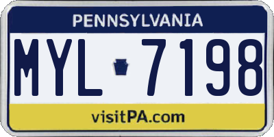 PA license plate MYL7198