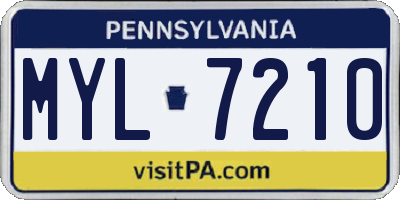 PA license plate MYL7210