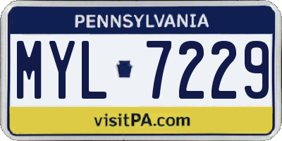 PA license plate MYL7229