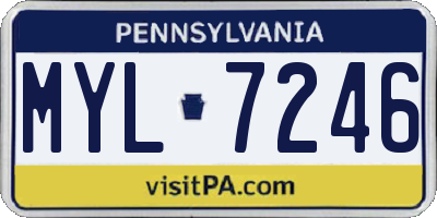 PA license plate MYL7246