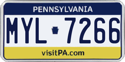 PA license plate MYL7266