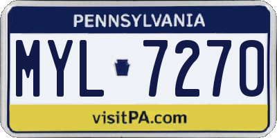 PA license plate MYL7270