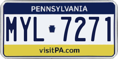 PA license plate MYL7271