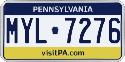 PA license plate MYL7276