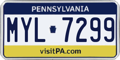 PA license plate MYL7299