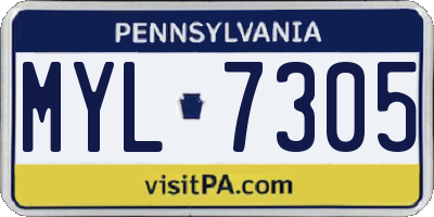 PA license plate MYL7305