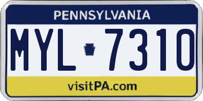 PA license plate MYL7310