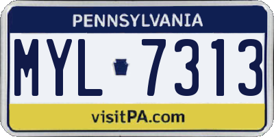 PA license plate MYL7313