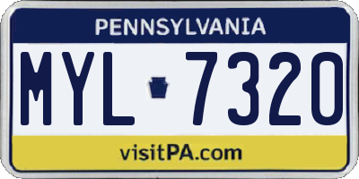 PA license plate MYL7320