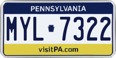 PA license plate MYL7322
