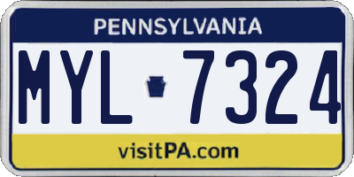 PA license plate MYL7324