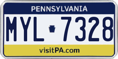 PA license plate MYL7328