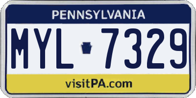 PA license plate MYL7329