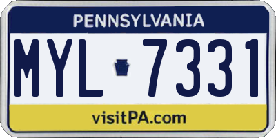 PA license plate MYL7331