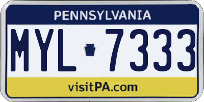 PA license plate MYL7333