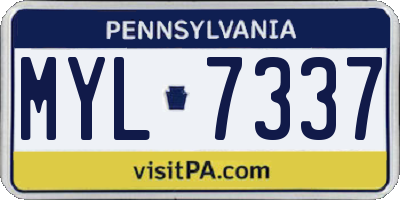 PA license plate MYL7337