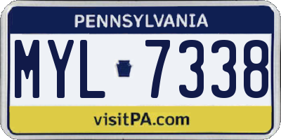 PA license plate MYL7338