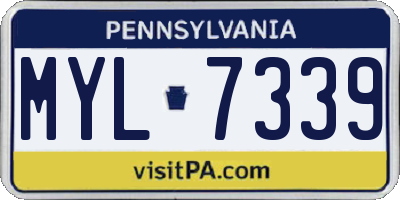 PA license plate MYL7339