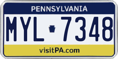 PA license plate MYL7348