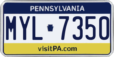 PA license plate MYL7350