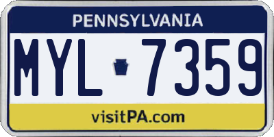 PA license plate MYL7359