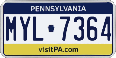 PA license plate MYL7364