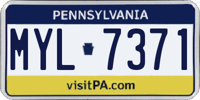PA license plate MYL7371