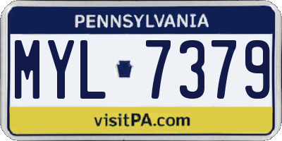 PA license plate MYL7379