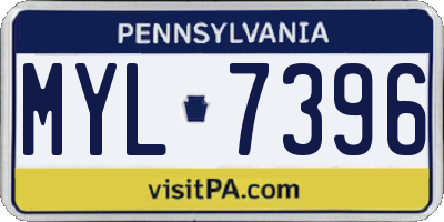 PA license plate MYL7396