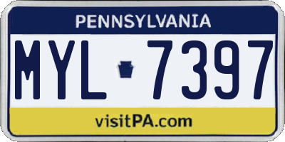 PA license plate MYL7397