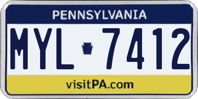 PA license plate MYL7412