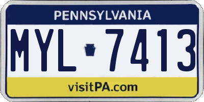PA license plate MYL7413