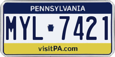 PA license plate MYL7421