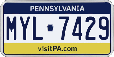 PA license plate MYL7429