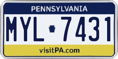 PA license plate MYL7431