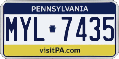 PA license plate MYL7435