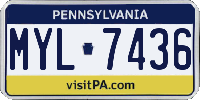 PA license plate MYL7436