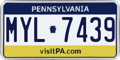 PA license plate MYL7439