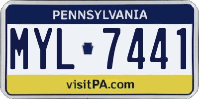 PA license plate MYL7441