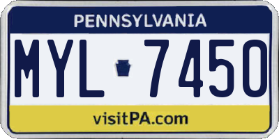 PA license plate MYL7450