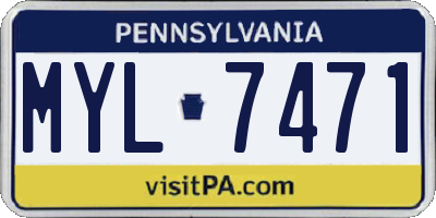PA license plate MYL7471