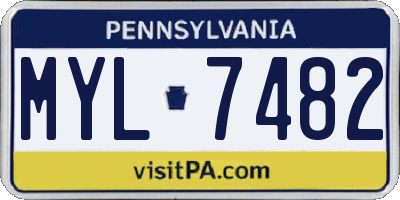 PA license plate MYL7482
